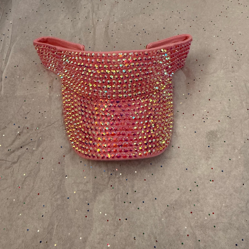 Pink Rhinestone Visor nwot